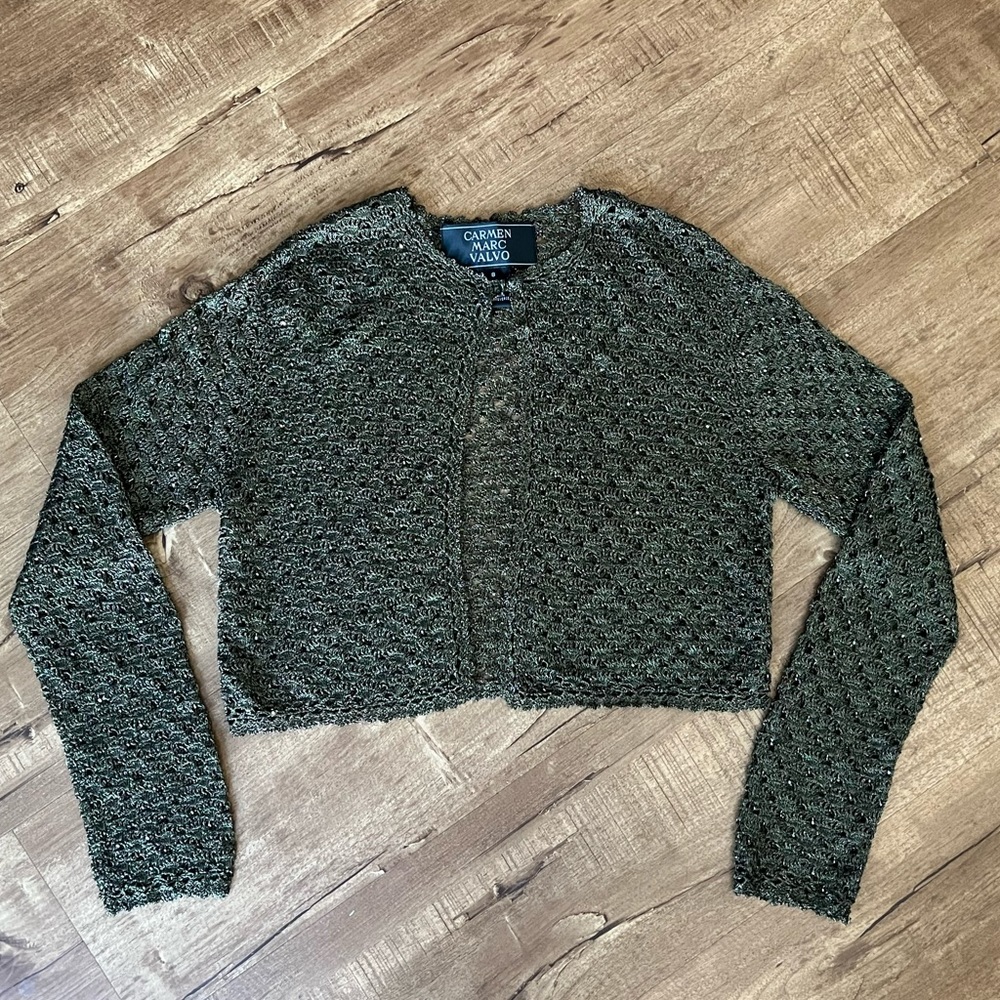 Beaded Crocheted CARMEN MARC VALVO Cardigan
